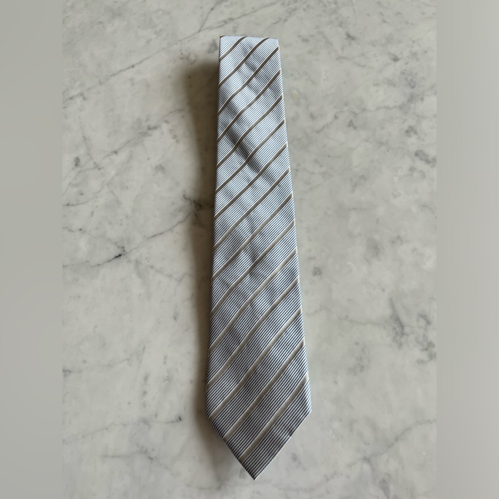 Armani Collezioni Tie, light blue and silver